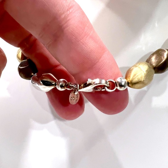 Sterling silver from Italy multi-tone necklace - Picture 2 of 2